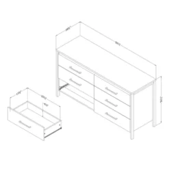 Commode 6 tiroirs - South Shore