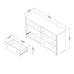Commode 6 tiroirs - South Shore