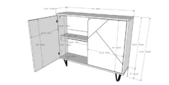 Console de rangement 2 portes slim, noir - Nexera