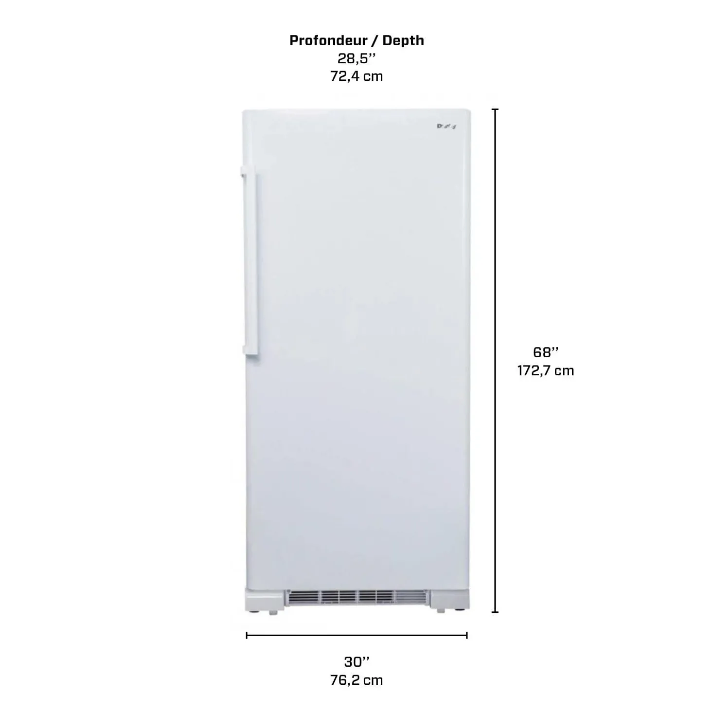 DANBY Congélateur 16,7 pi3, Blanc, Vertical, 30" - DUF167A5WDD