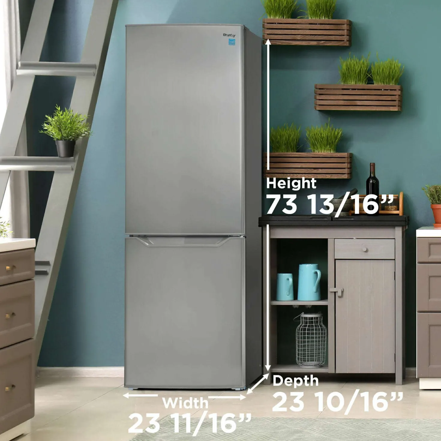 DANBY Réfrigerateur 10,3 pi3 24 po Inox Congélateur en bas - DBMF100B1SLD