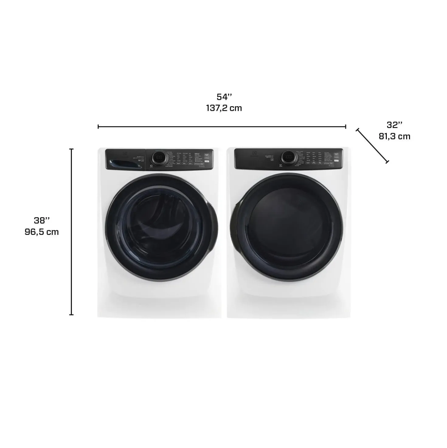 ELECTROLUX Ensemble laveuse sécheuse, Blanc, Chargement frontal