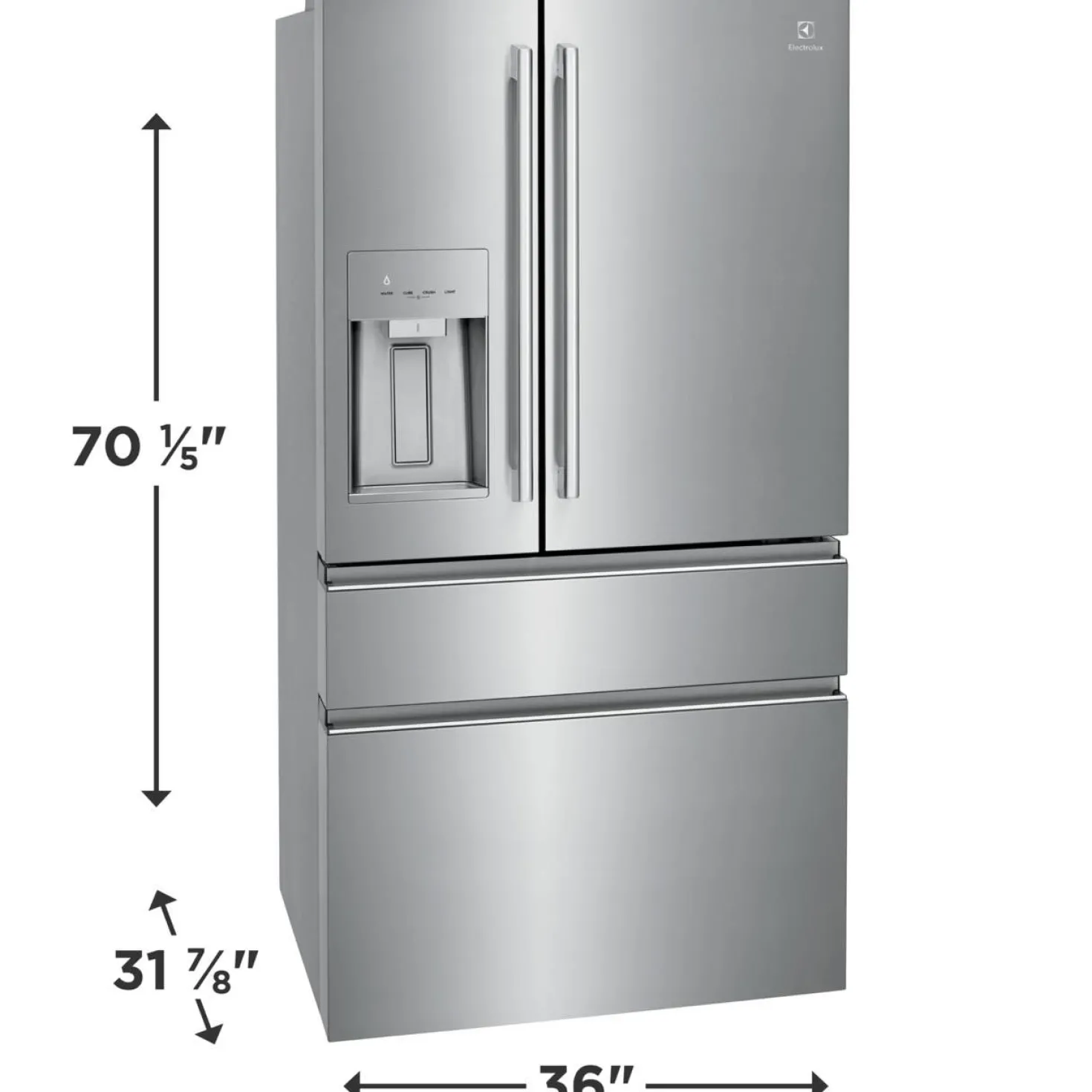 ELECTROLUX Réfrigérateur 21,6 pi3 36 po Inox Portes françaises - ERMC2295AS