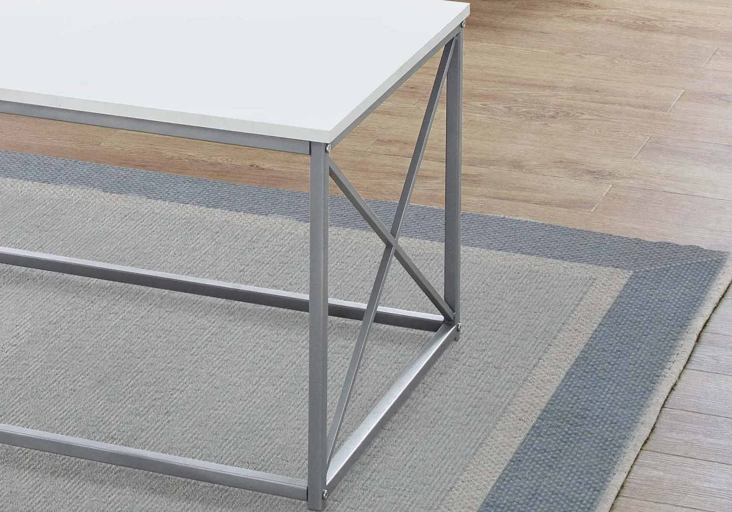 Ens de tables - 3mcx, blanc, métal argent - Monarch