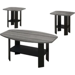 Ens de tables - 3mcx, noir, dessus gris - Monarch