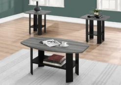 Ens de tables - 3mcx, noir, dessus gris - Monarch
