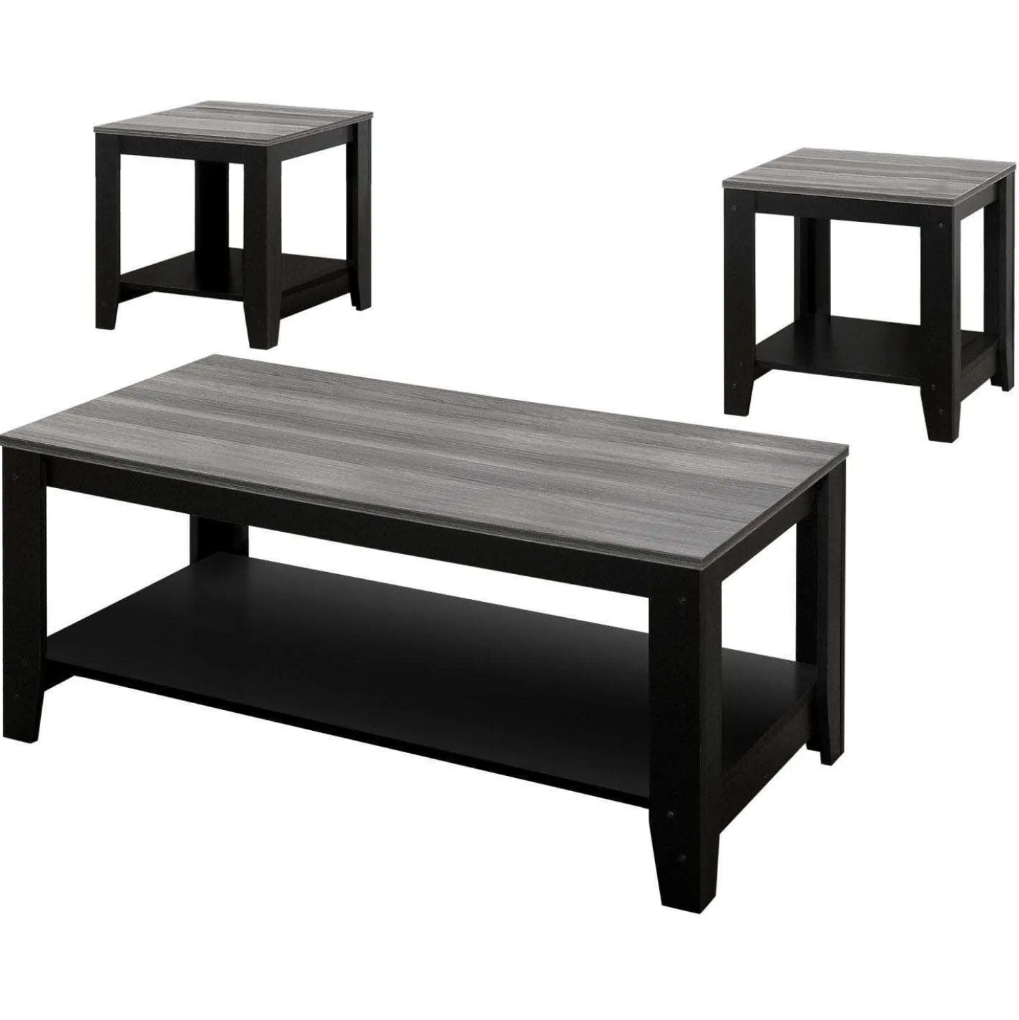 Ens de tables - 3mcx, noir, dessus gris - Monarch