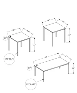 Ens de tables - 3mcx, noir, métal noir - Monarch