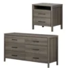 Ensemble bureau double 6 tiroirs et table de chevet - South Shore