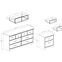 Ensemble commode et table de nuit - South Shore