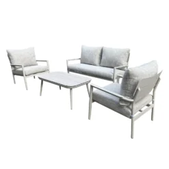 Ensemble de conversation extérieur en aluminium avec table basse - 4 mcx
