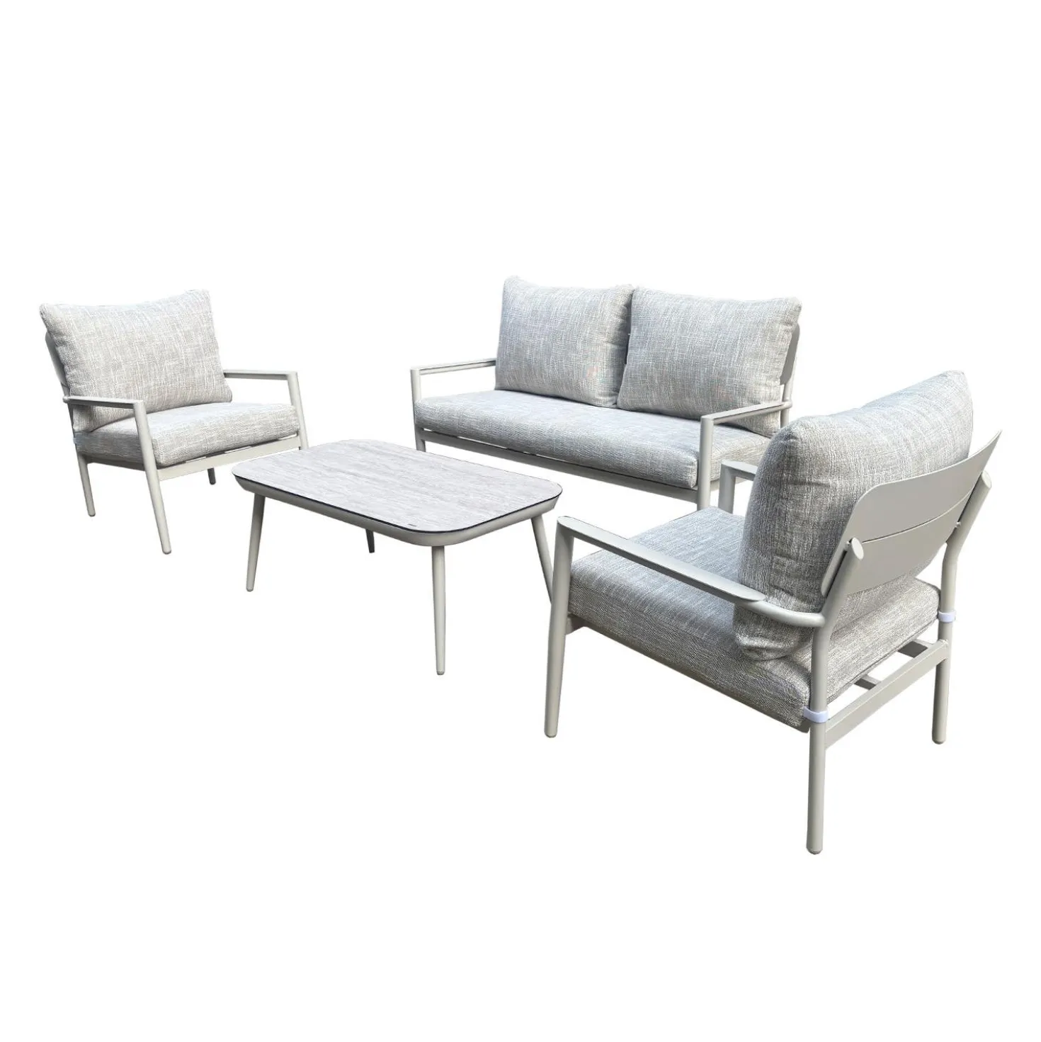 Ensemble de conversation extérieur en aluminium avec table basse - 4 mcx
