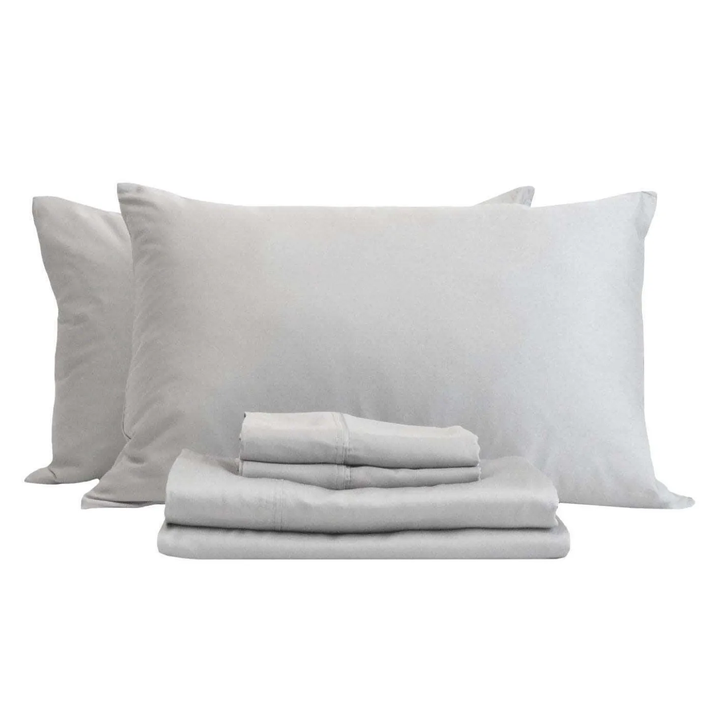 Ensemble de draps double en bambou - gris ciment