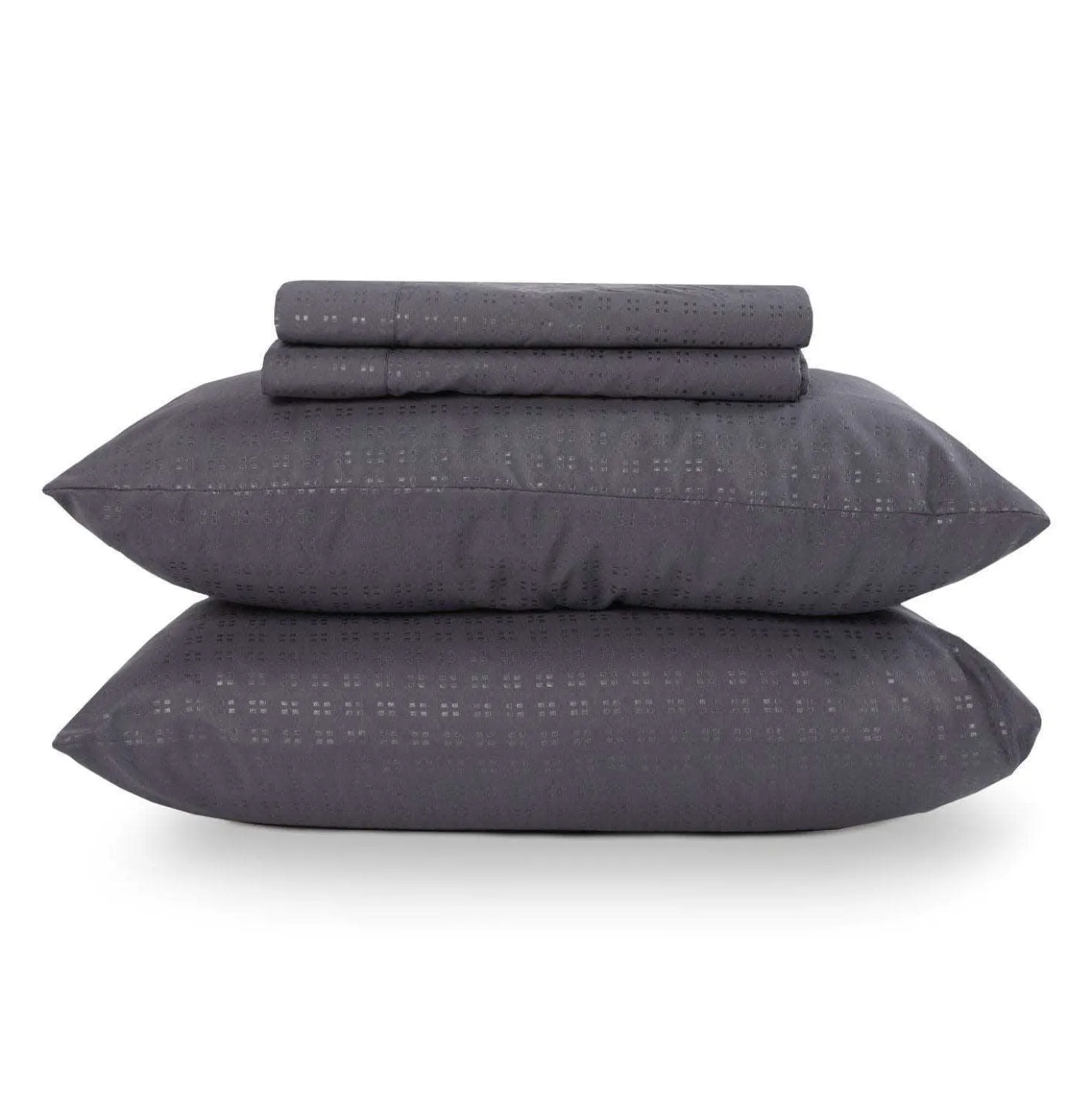 Ensemble de draps double en microfibre - gris charbon