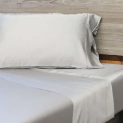Ensemble de draps king en bambou - gris ciment