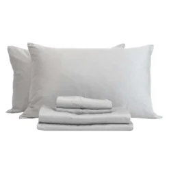 Ensemble de draps queen en bambou - gris ciment