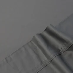 Ensemble de draps queen en rayonne de bambou à têtes séparées - gris charbon