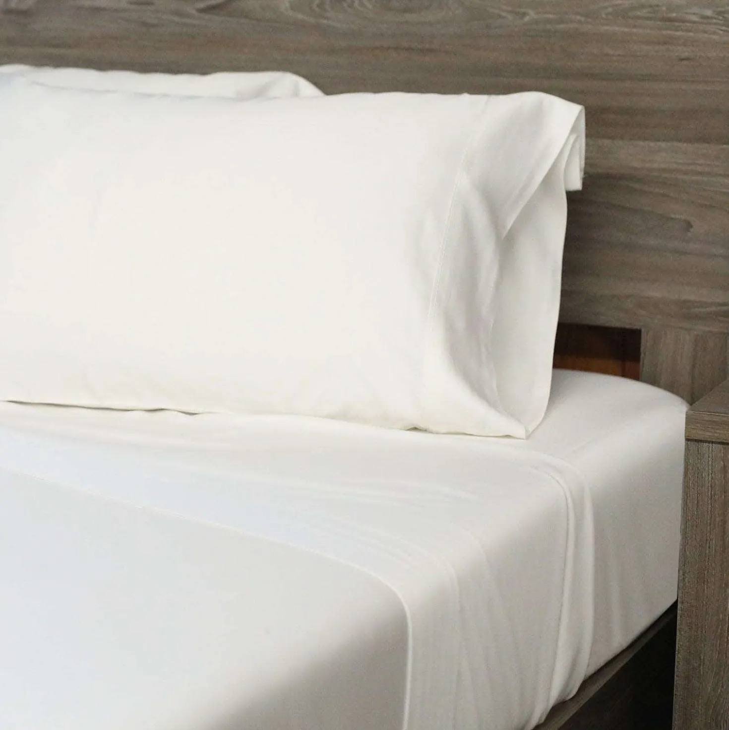 Ensemble de draps simple en bambou - blanc