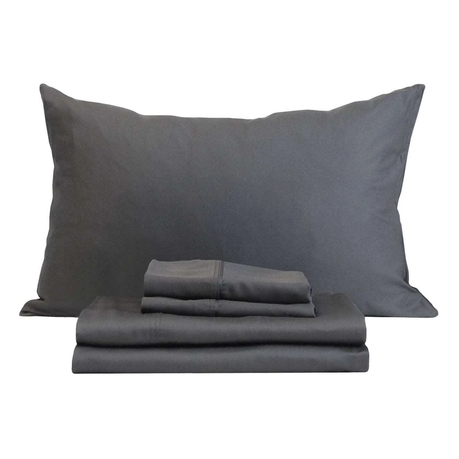 Ensemble de draps simple en bambou - gris charbon
