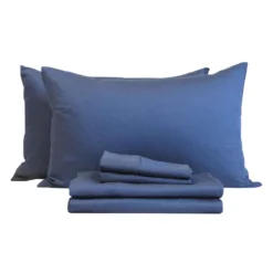 Ensemble de draps 2 simple XL en bambou - bleu