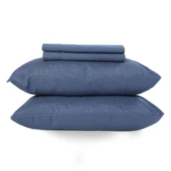 Ensemble de draps 2 simple XL en microfibre - bleu