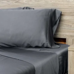 Ensemble de draps simple XL en bambou - gris charbon