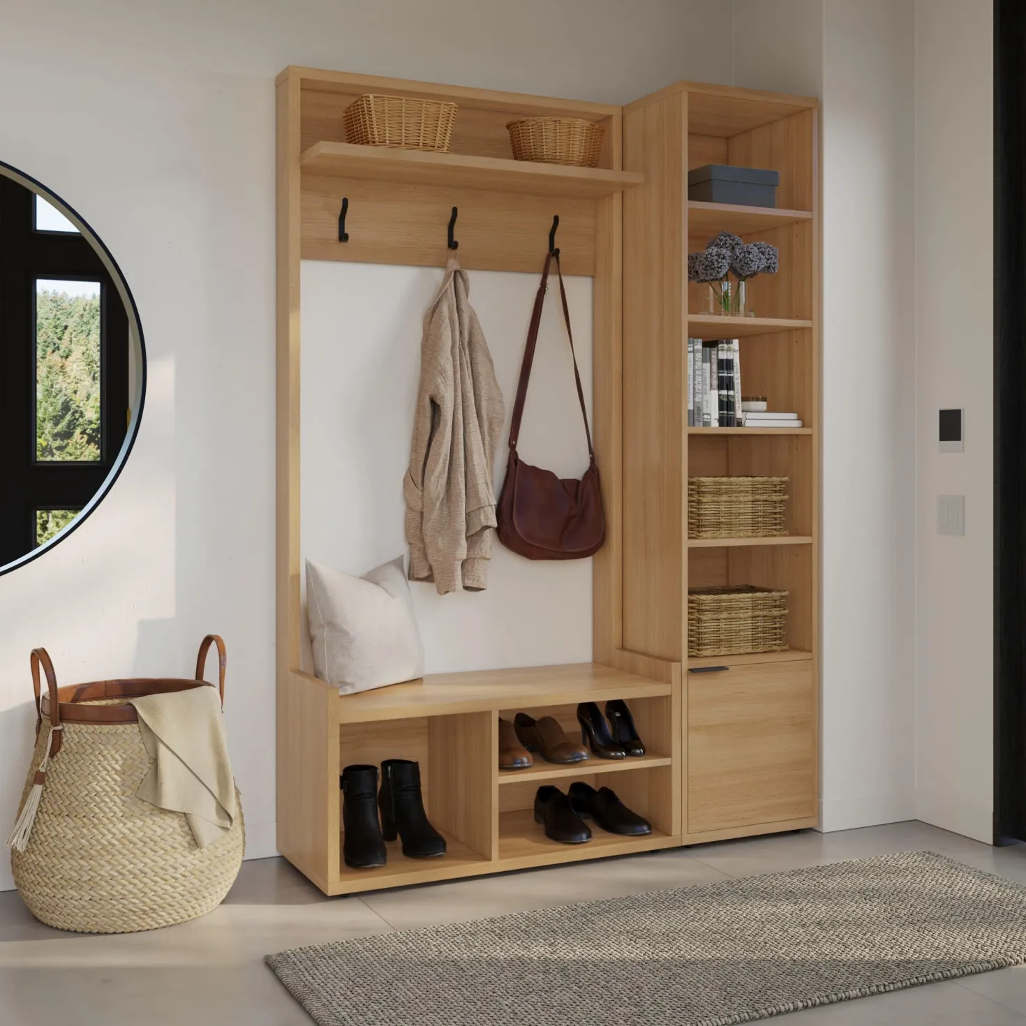Ensemble de meubles d'entrée 2 mcx - naturel