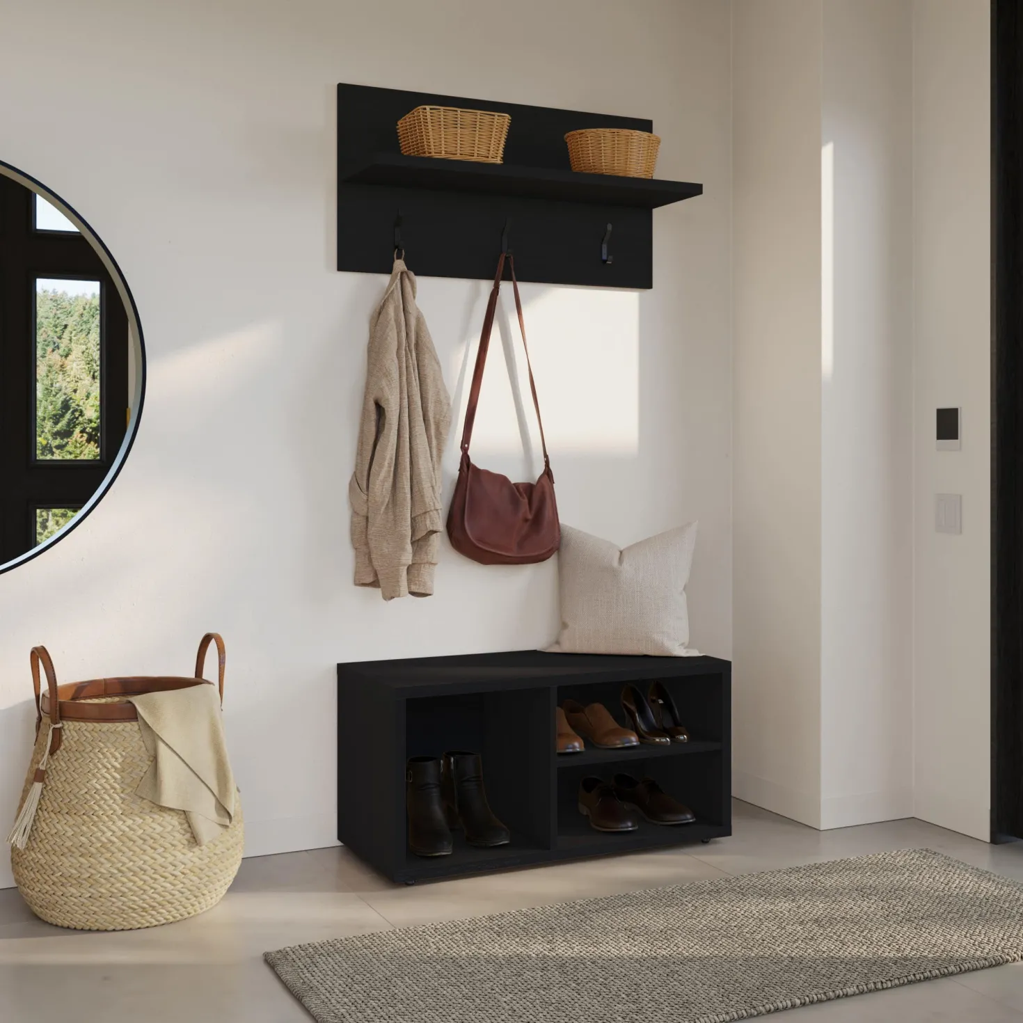 Ensemble de meubles d'entrée 2 mcx - noir