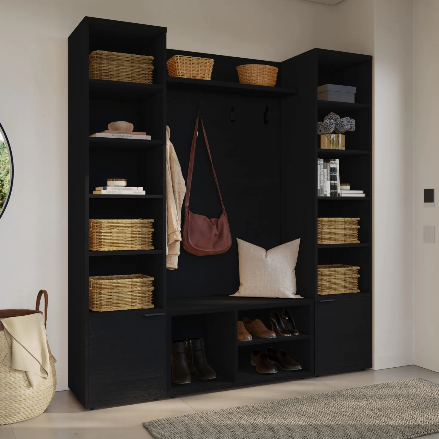 Ensemble de meubles d'entrée 4 mcx - noir