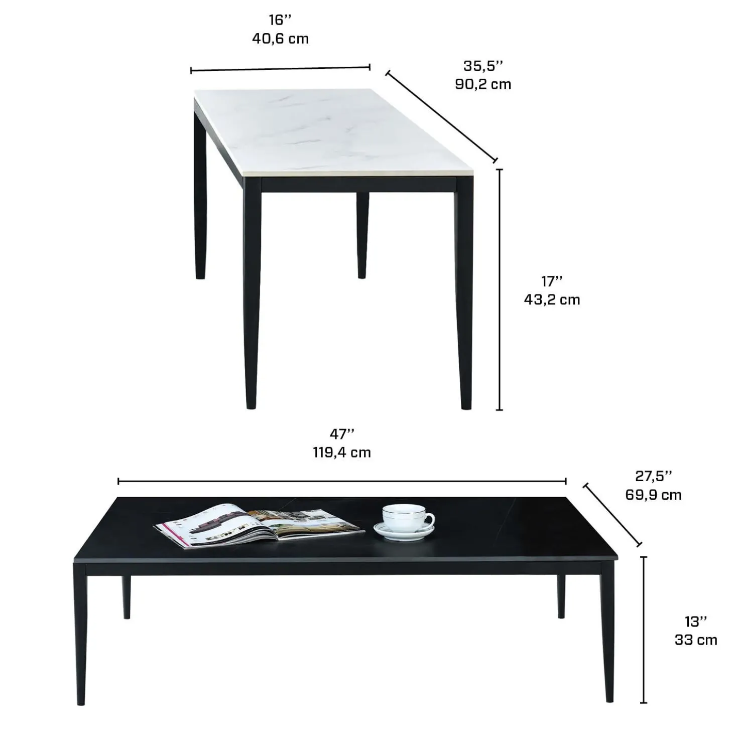 Ensemble de tables d’appoint - 2 mcx
