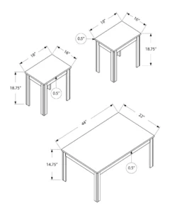 Ensemble de 3 tables de salon - Monarch