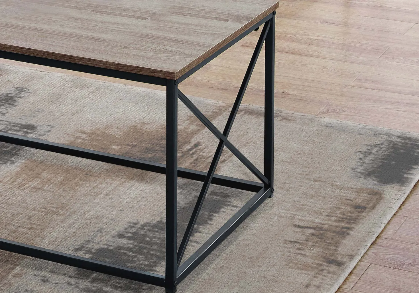 Ensemble de tables - 3 pièces/ taupe foncé, métal noir - Monarch