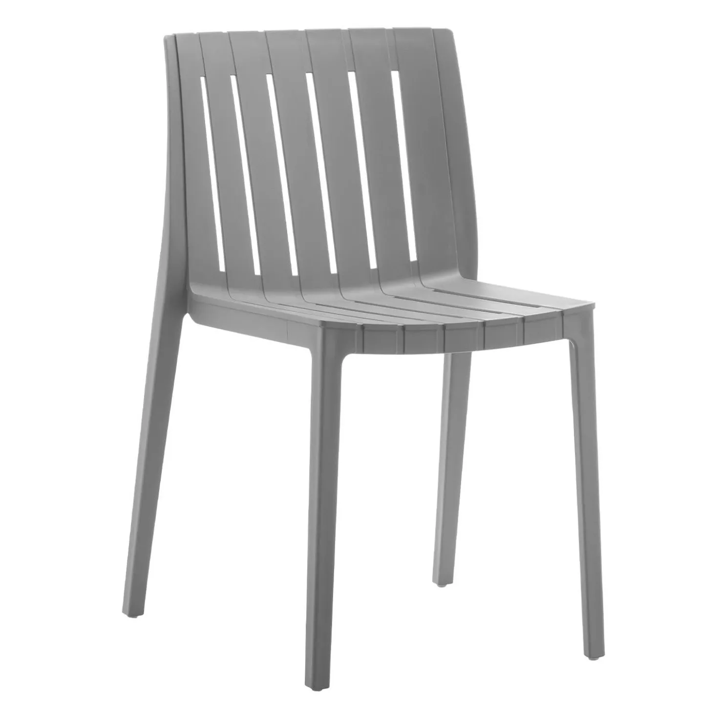 Ensemble à dîner d’extérieur en résine avec 1 table rectangulaire et 4 chaises empilables - gris