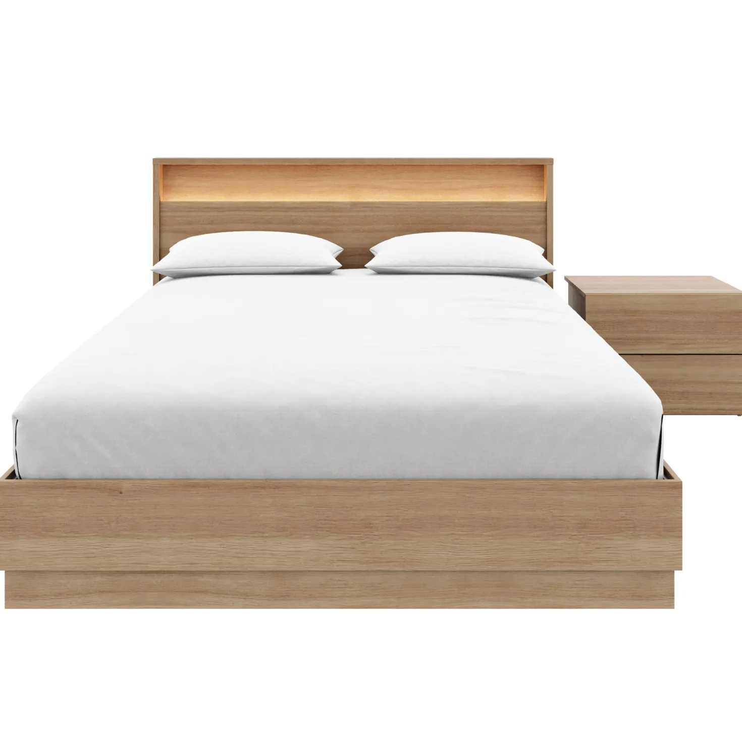 Ensemble grand lit avec éclairage (60") - 3 mcx - Nexera