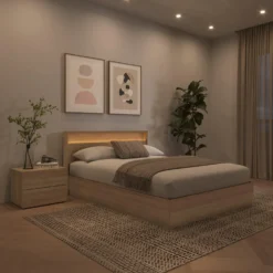 Ensemble grand lit avec éclairage (60") - 3 mcx - Nexera