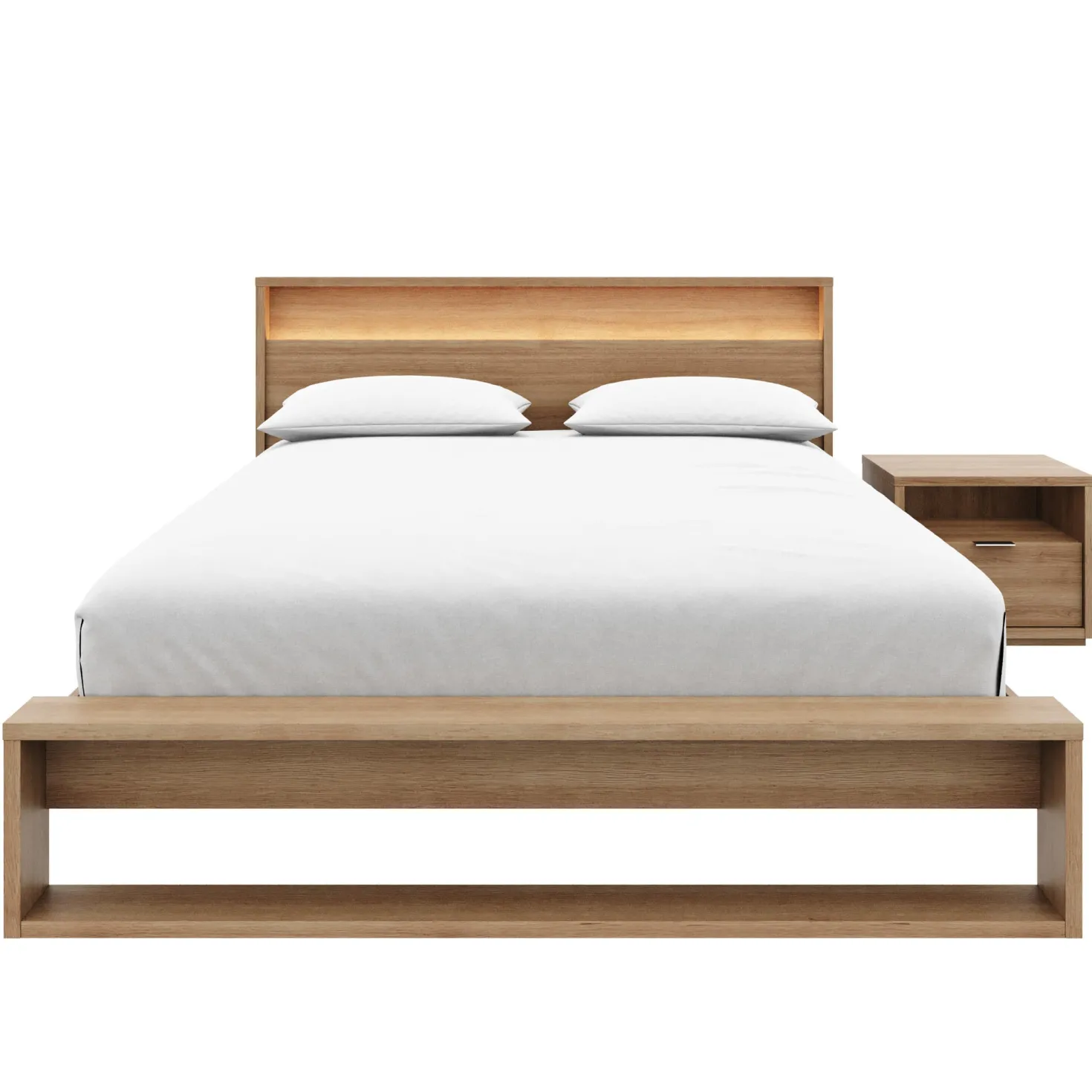 Ensemble grand lit avec éclairage (60") - 3 mcx - Nexera