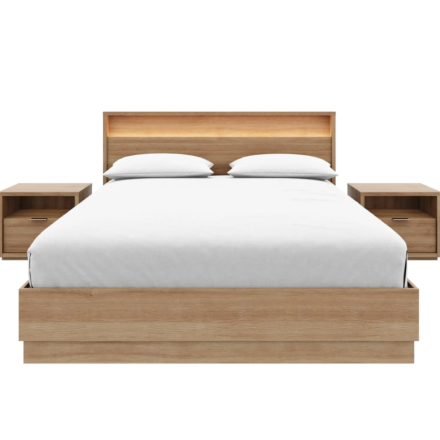 Ensemble grand lit avec éclairage (60") - 4 mcx - Nexera