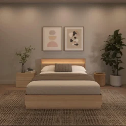 Ensemble grand lit avec éclairage (60") - 4 mcx - Nexera