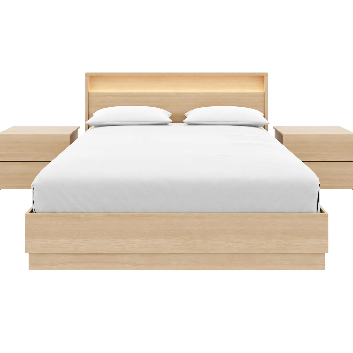 Ensemble grand lit avec éclairage (60") - 4 mcx - Nexera
