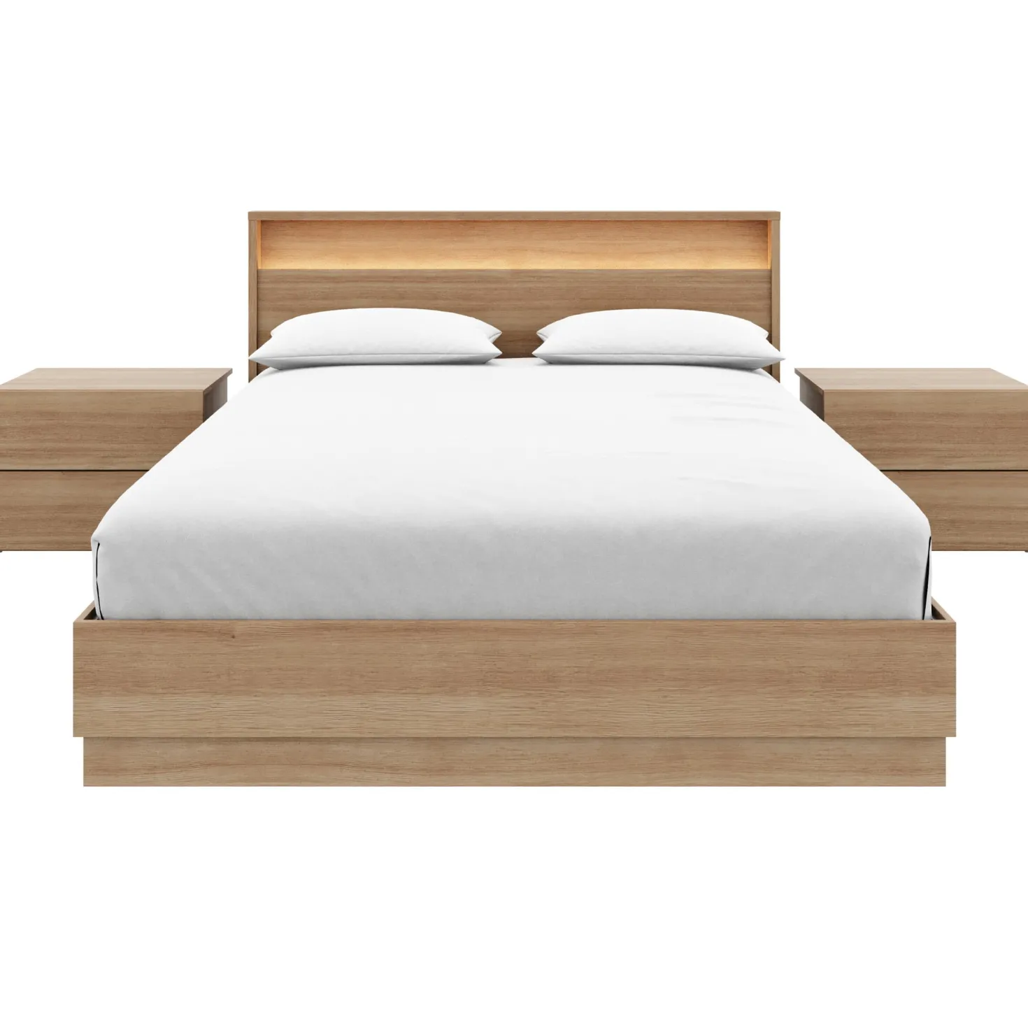 Ensemble grand lit avec éclairage (60") - 4 mcx - Nexera