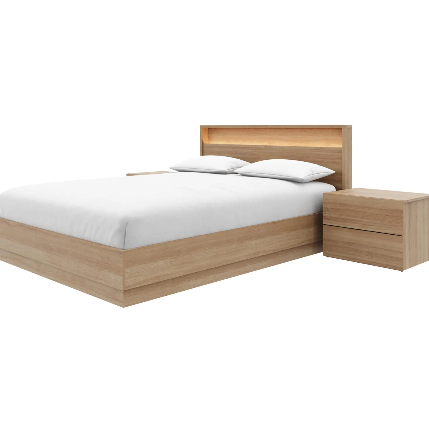 Ensemble grand lit avec éclairage (60") - 4 mcx - Nexera