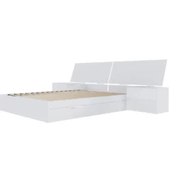 Ensemble grand lit avec rangement 2 tiroirs (60") - 4 mcx - Nexera