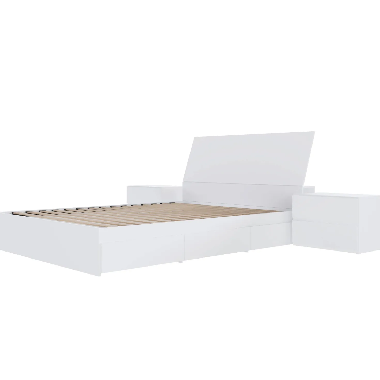 Ensemble grand lit avec rangement 3 tiroirs (60") - 4 mcx - Nexera
