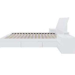Ensemble grand lit avec rangement 3 tiroirs (60