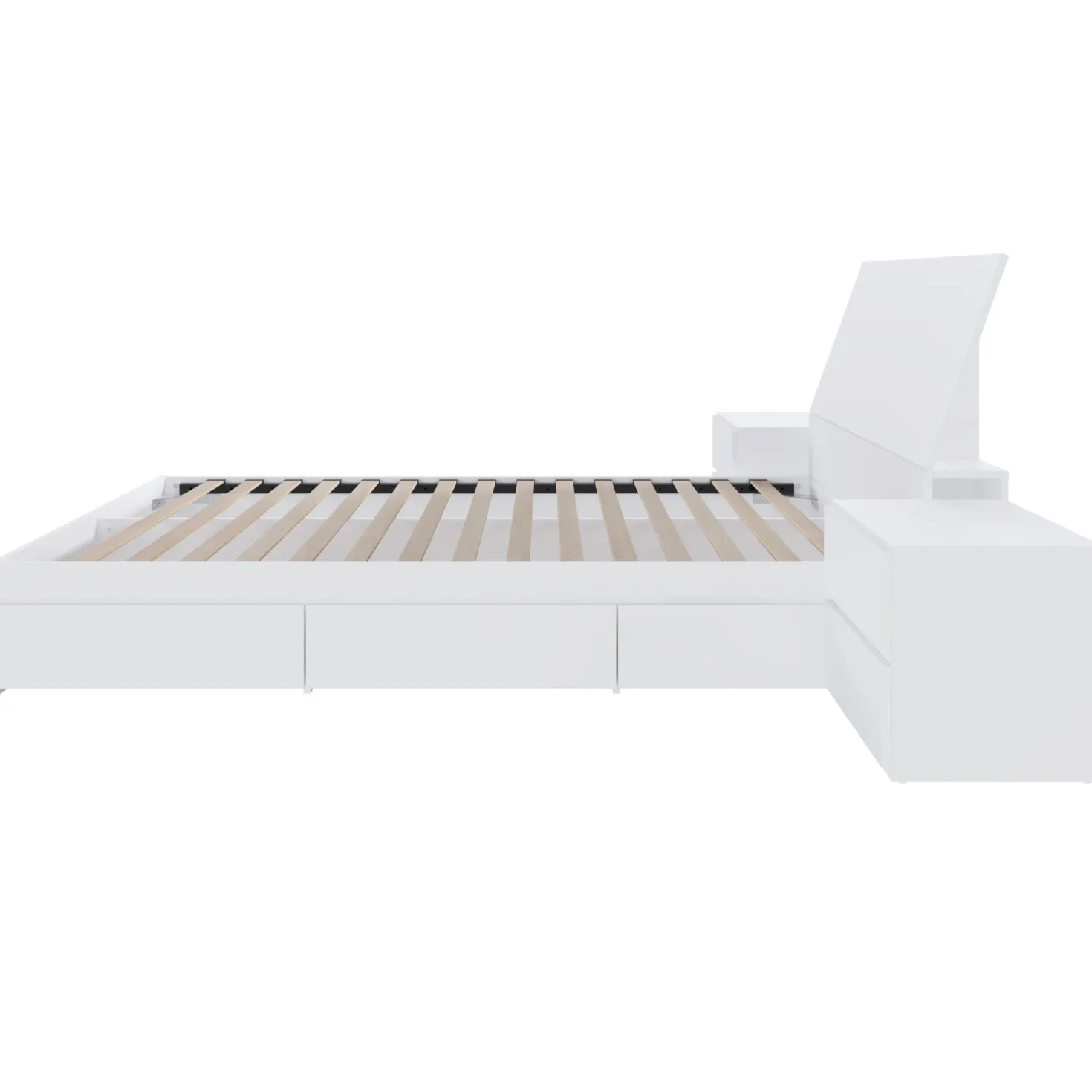 Ensemble grand lit avec rangement 3 tiroirs (60") - 4 mcx - Nexera