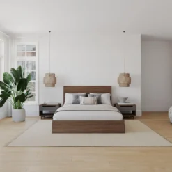 Ensemble grand lit avec rangement 3 tiroirs (60