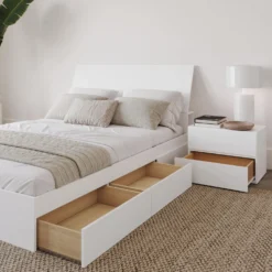 Ensemble grand lit avec rangement (60