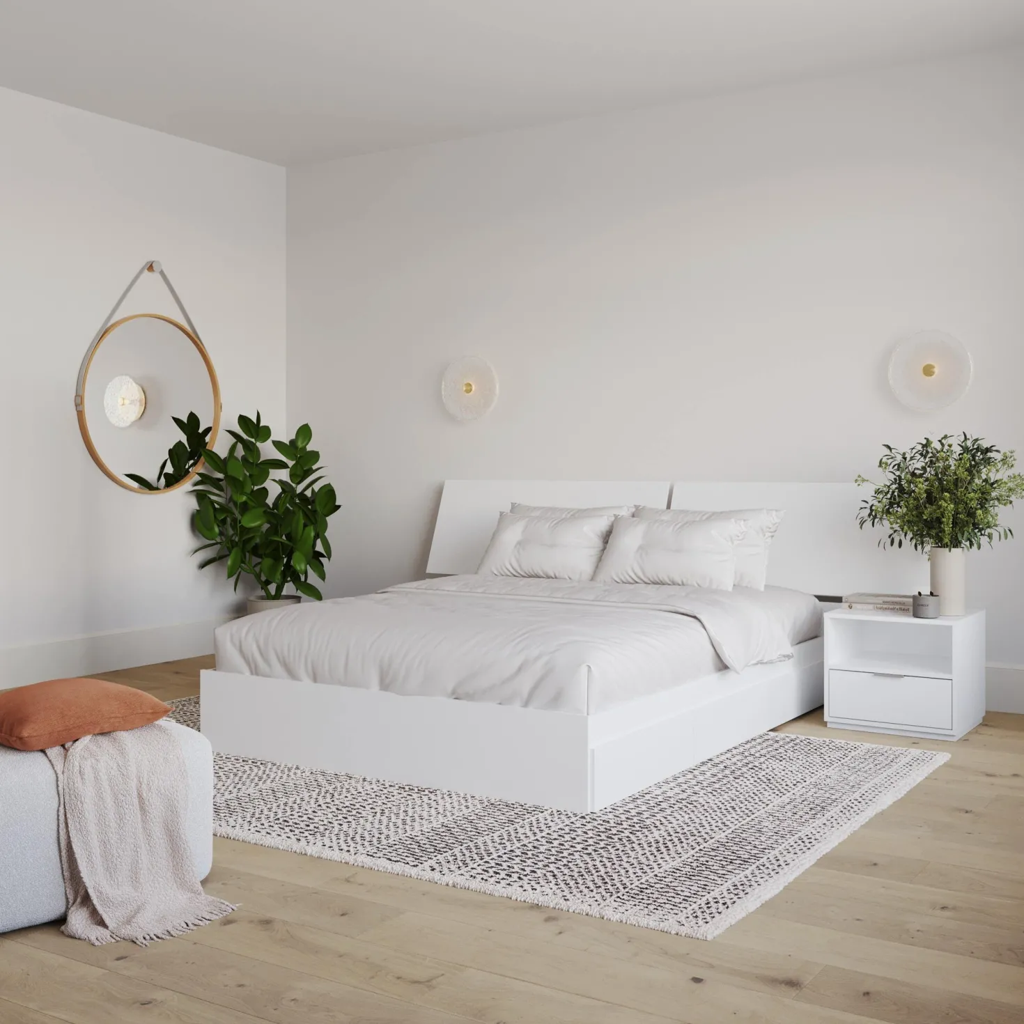 Ensemble grand lit avec rangement (60") - 3 mcx - Nexera