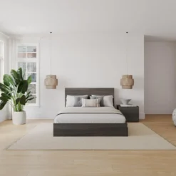 Ensemble grand lit avec rangement (60