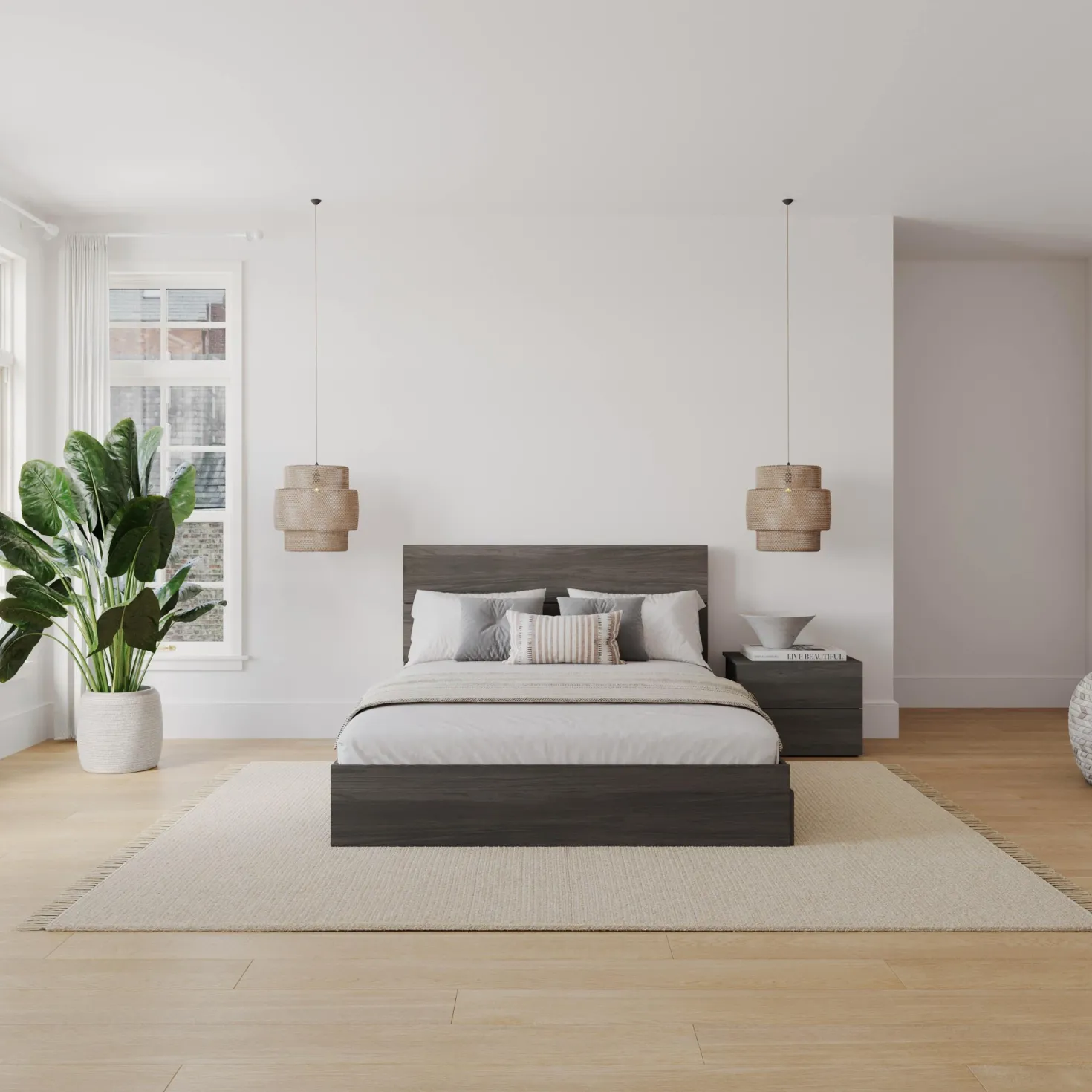 Ensemble grand lit avec rangement (60") - 3 mcx - Nexera